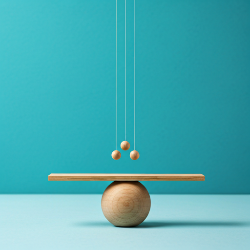 Abstract minimalist pendulum art representing balance
